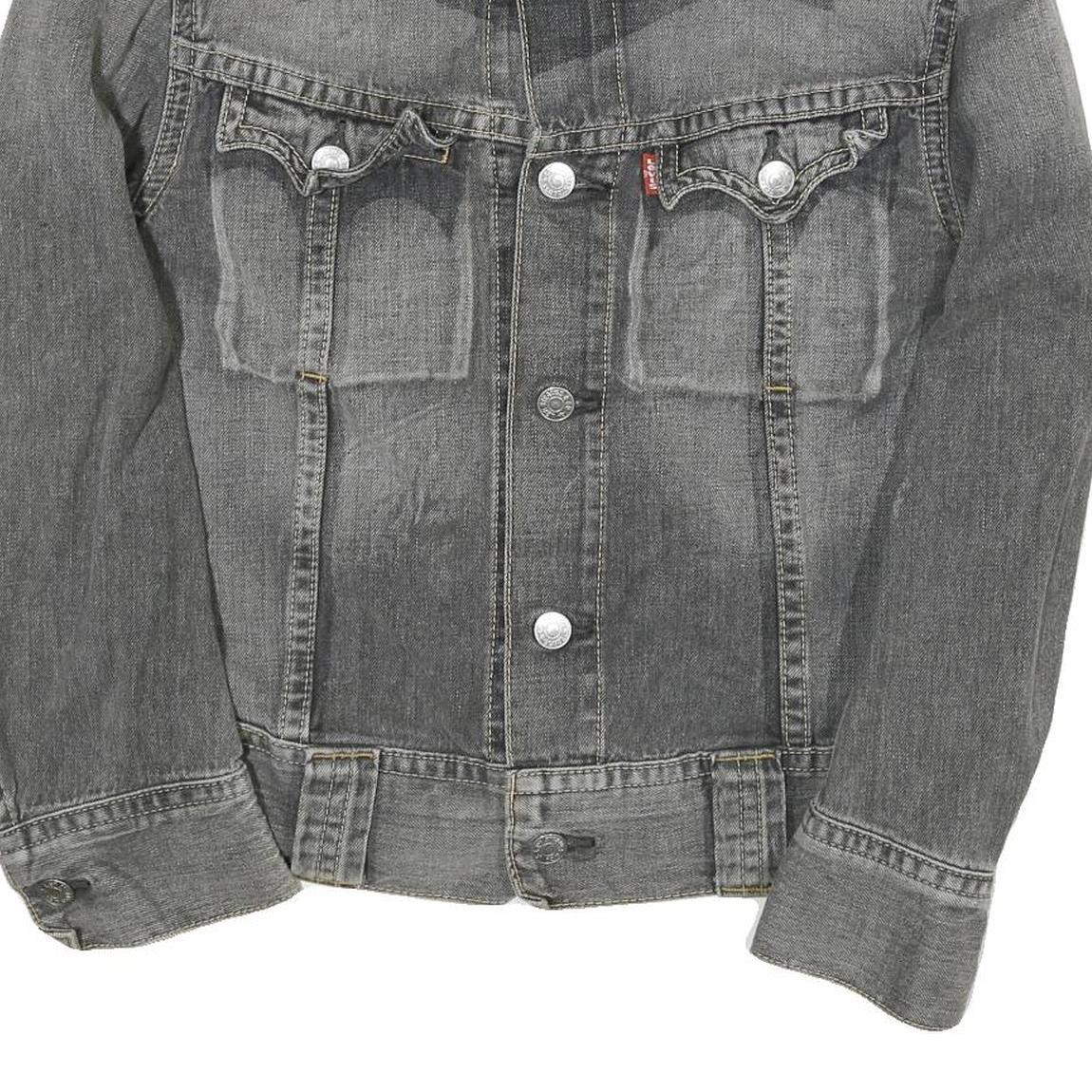 LEVI'S Womens Grey Denim Jacket M Cotton Blend Button Plain Classic Fit