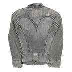 LEVI'S Womens Grey Denim Jacket M Cotton Blend Button Plain Classic Fit