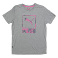 PUMA Womens Grey & Pink Graphic T-Shirt L Short Sleeve Crew Neck Casual Wear