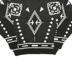 ESSENTIALS Mens Black & White Patterned Jumper Crew Neck Basic Knit M Acrylic