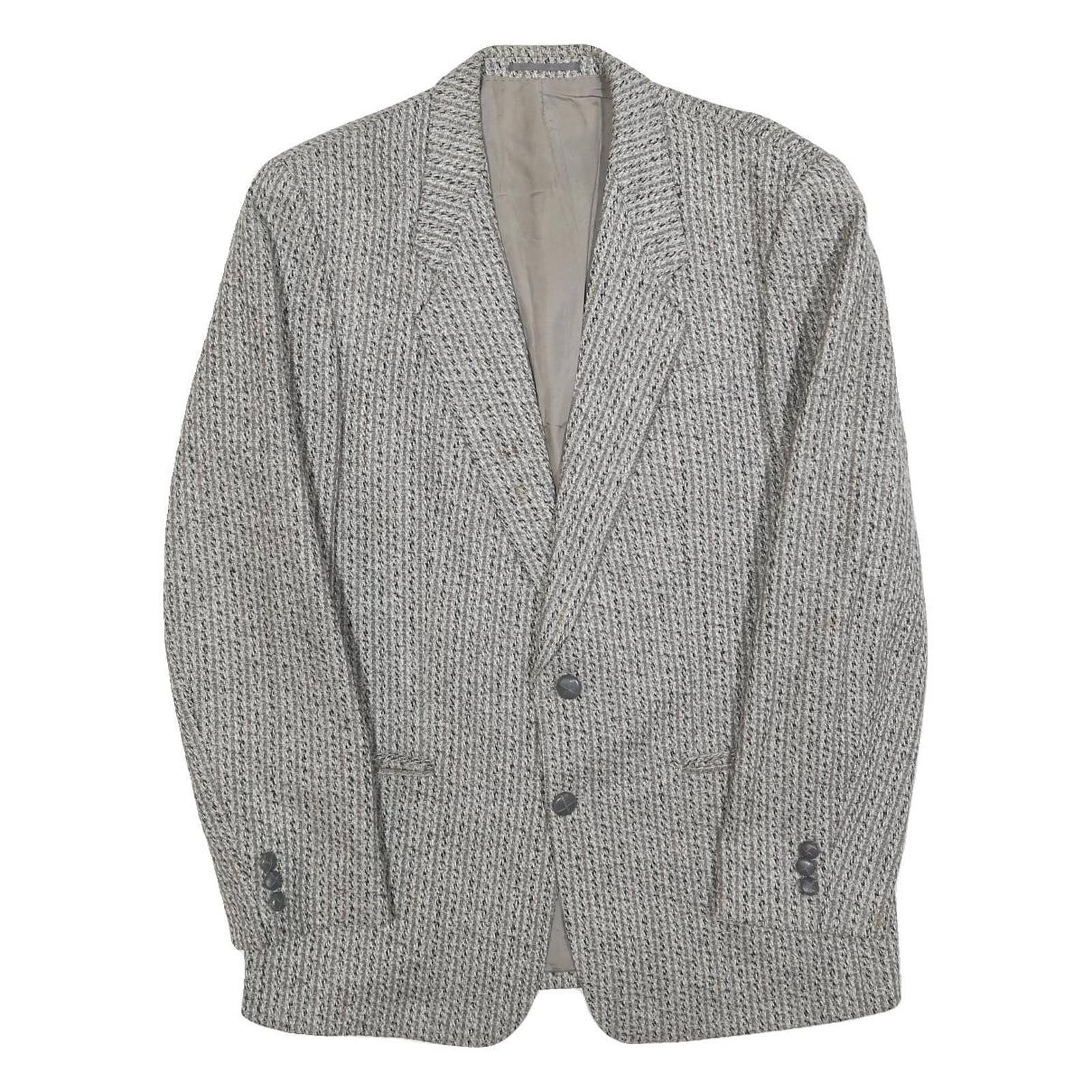CELLINI Mens Grey Wool Blazer Jacket M Woven Button Closure Classic Fit