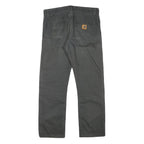 CARHARTT Mens Regular Fit Cotton Blend Black Trousers W35 L29 Workwear Zip