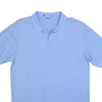 LEVI'S Mens Blue Short Sleeve Plain Polo Shirt L Cotton Blend Casual Summer