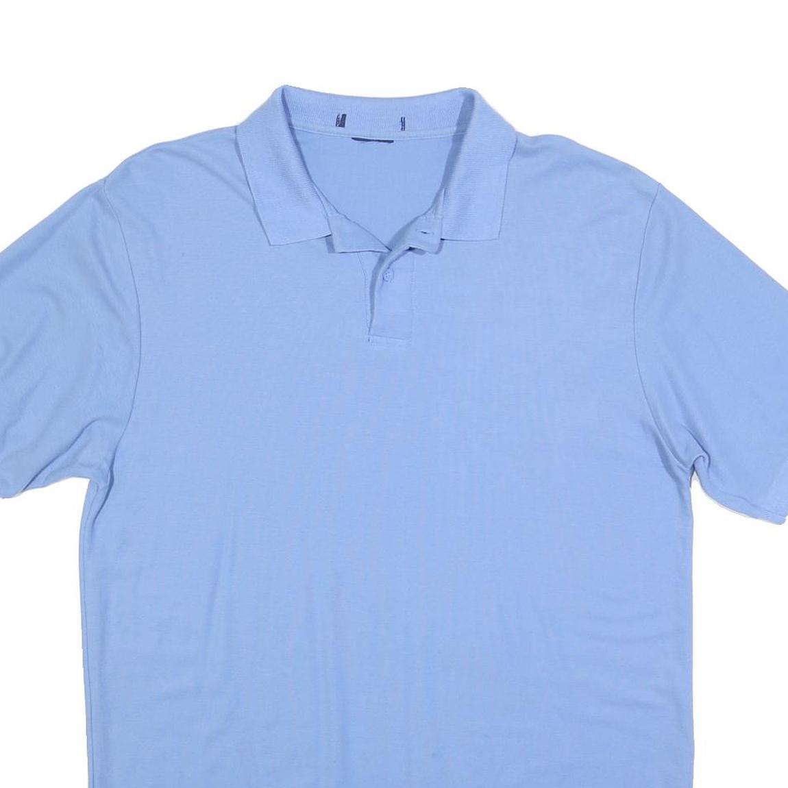 LEVI'S Mens Blue Short Sleeve Plain Polo Shirt L Cotton Blend Casual Summer