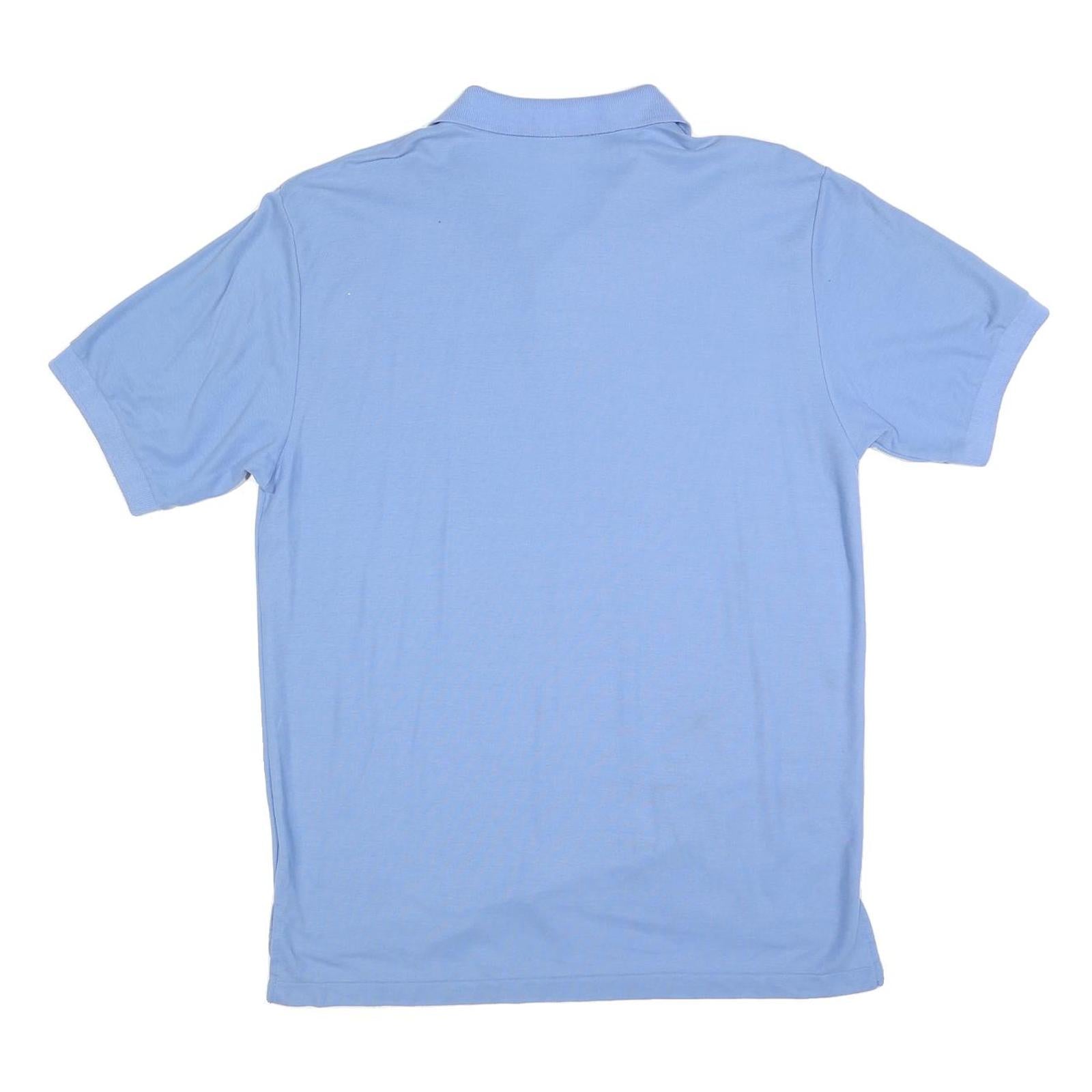 LEVI'S Mens Blue Short Sleeve Plain Polo Shirt L Cotton Blend Casual Summer