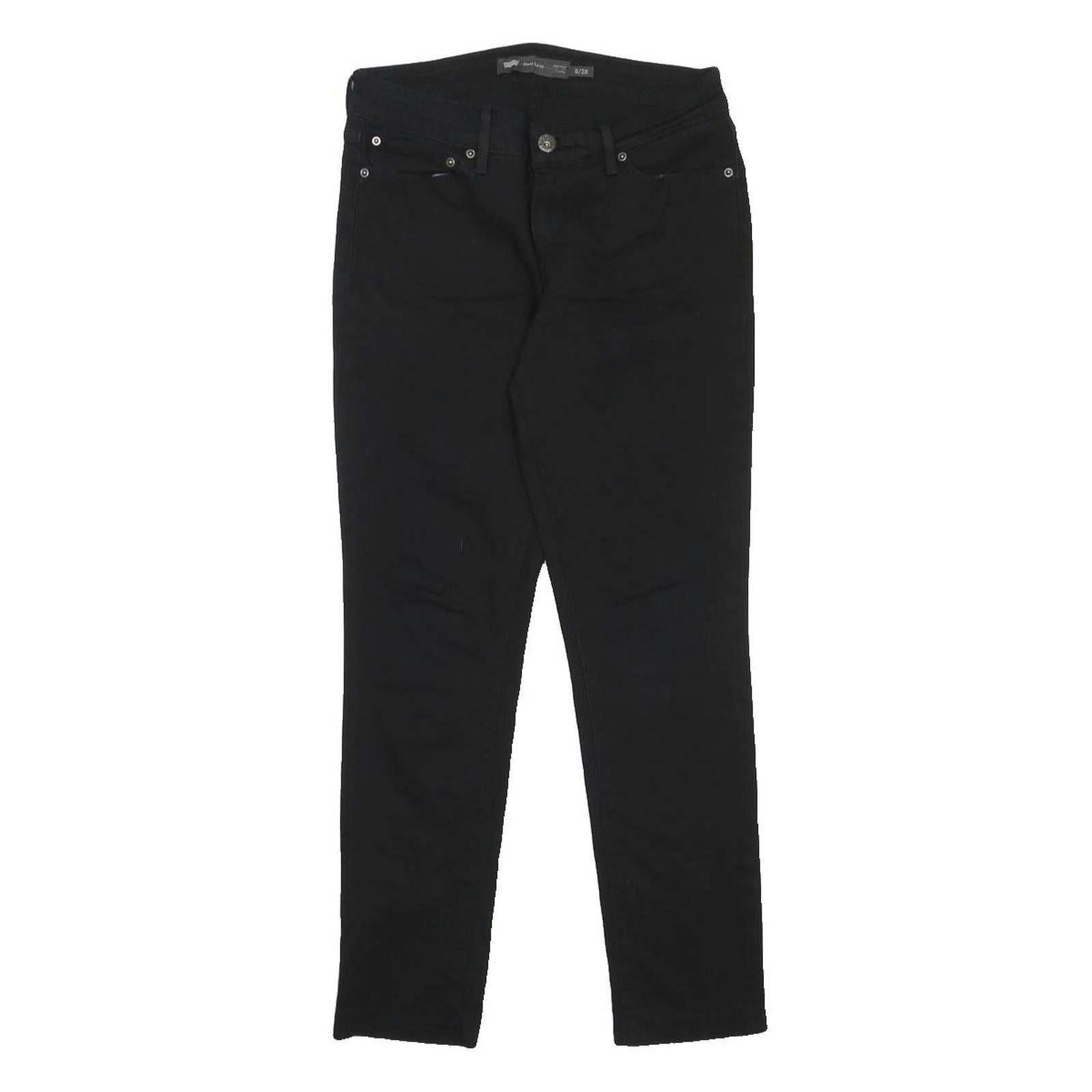 LEVI'S Womens Black Slim Skinny Denim Jeans W28 L26 Zip Cotton Blend Comfortable