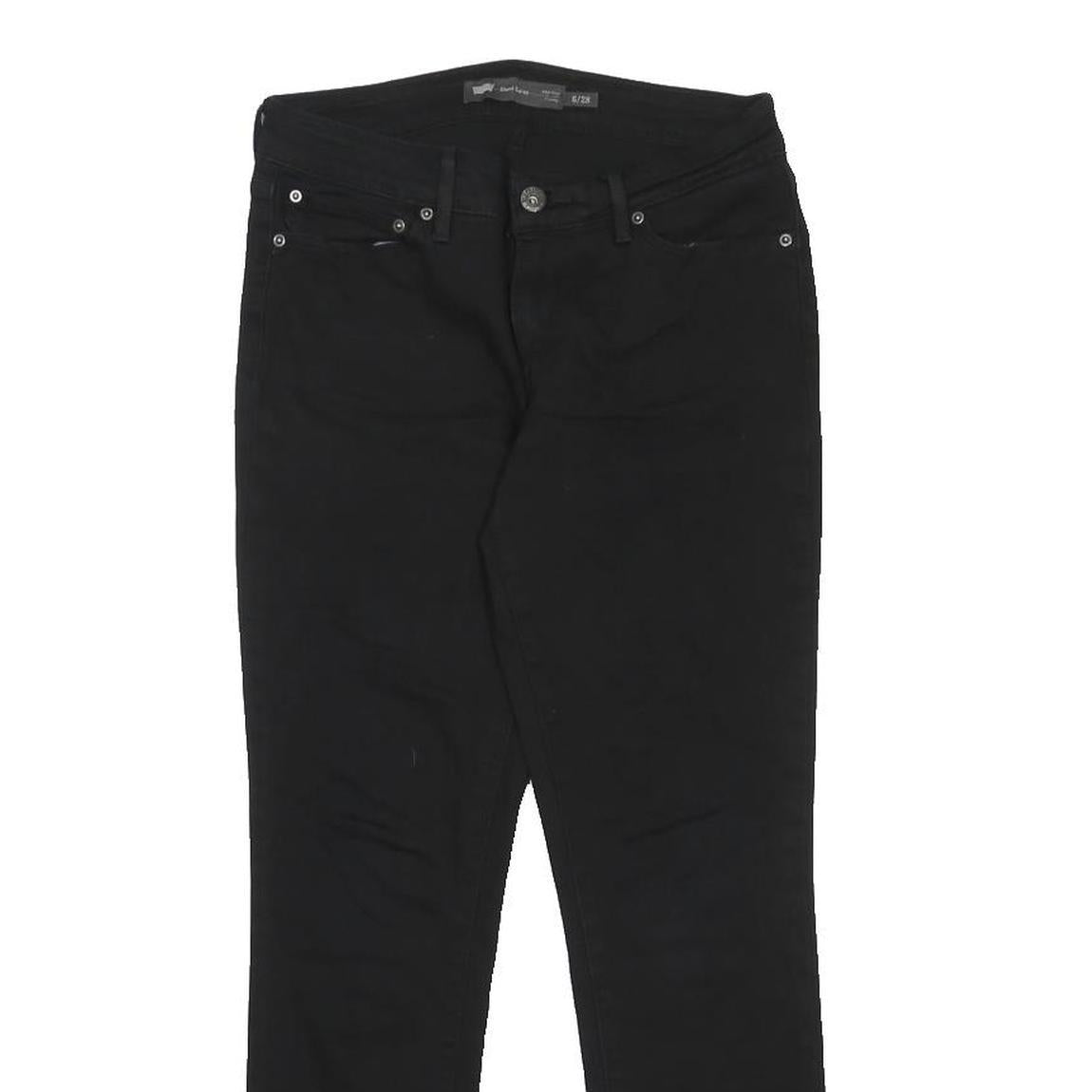 LEVI'S Womens Black Slim Skinny Denim Jeans W28 L26 Zip Cotton Blend Comfortable
