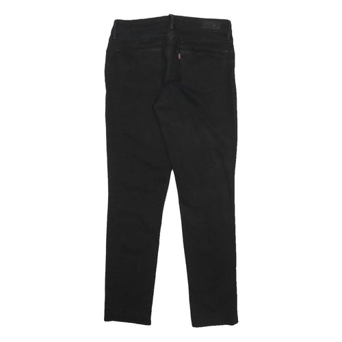 LEVI'S Womens Black Slim Skinny Denim Jeans W28 L26 Zip Cotton Blend Comfortable
