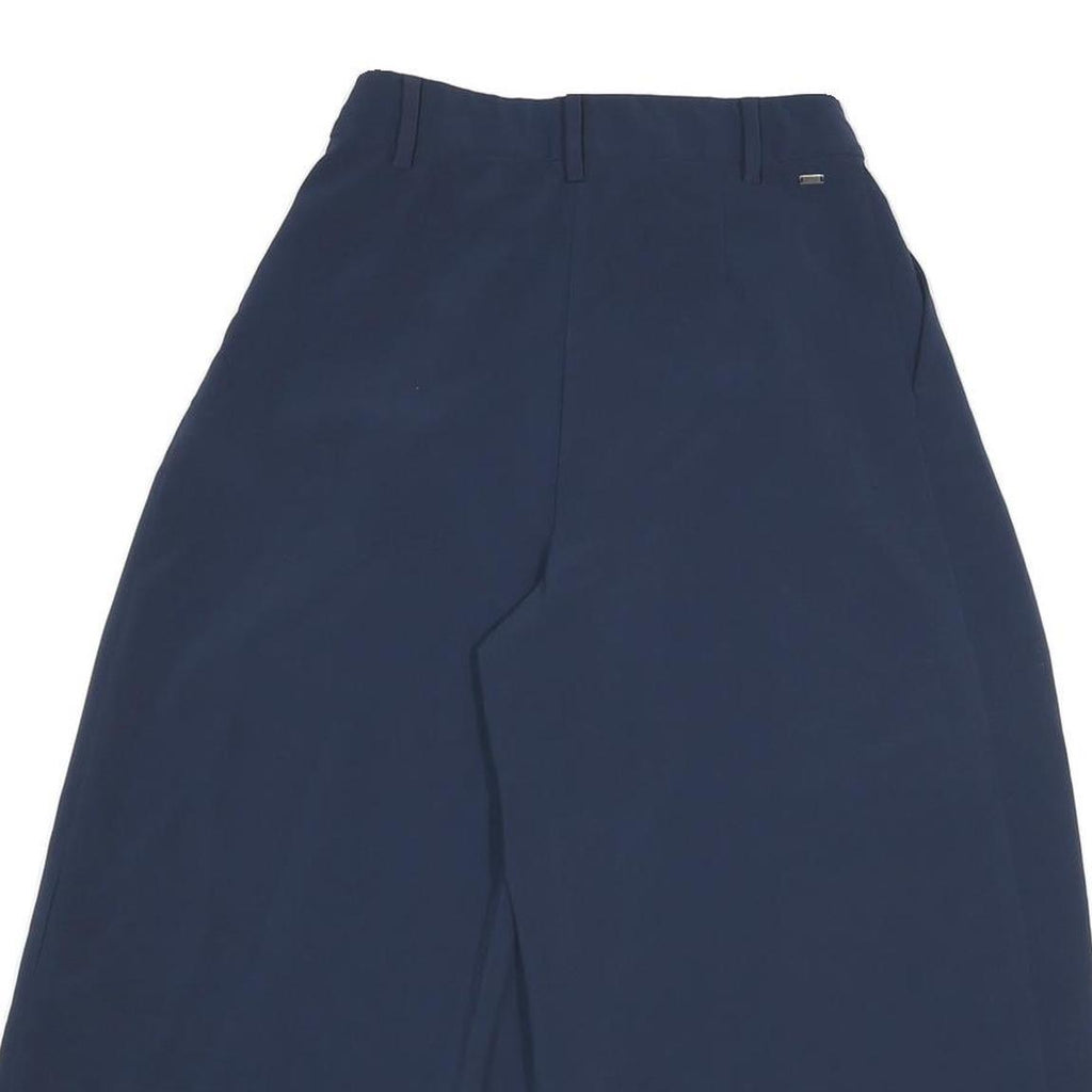 TOMMY HILFIGER Womens Navy Relaxed Wide-Leg Trousers Polyester Blend W24 L20