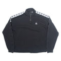 ADIDAS Womens Sweatshirt Black 1/4 Zip UK 12