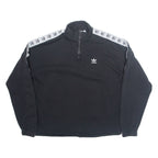 ADIDAS Womens Sweatshirt Black 1/4 Zip UK 12