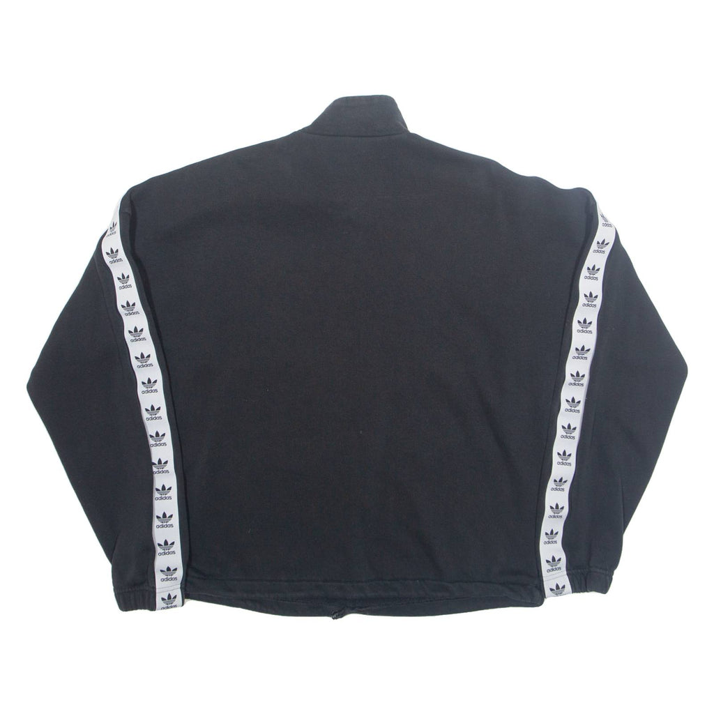 ADIDAS Womens Sweatshirt Black 1/4 Zip UK 12