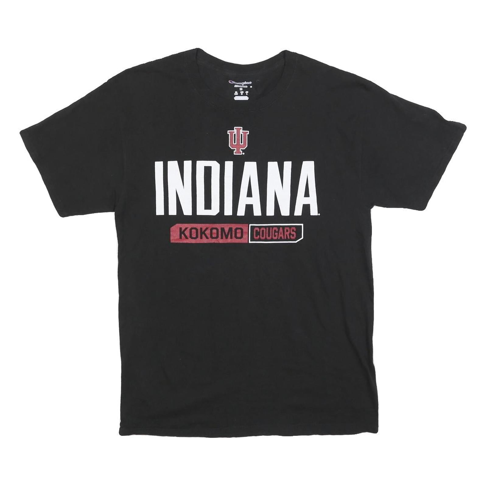 CHAMPION Mens Black Indiana Kokomo Cougars Graphic T-Shirt M Short Sleeve Crew