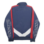 ELLESSE Womens Navy Blue Red White Logo Zip Jacket UK 8 Nylon Track Sportswear