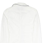 ARMANI JEANS Womens White Cotton Blend Jacket M Plain Contrast Piping