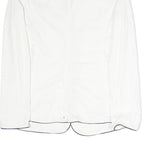 ARMANI JEANS Womens White Cotton Blend Jacket M Plain Contrast Piping