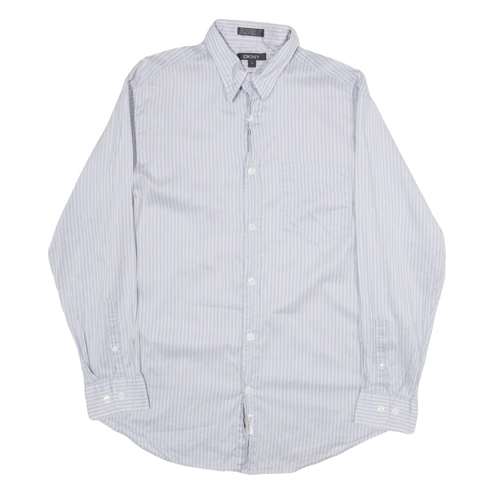 DKNY Mens Shirt Blue Striped Long Sleeve M