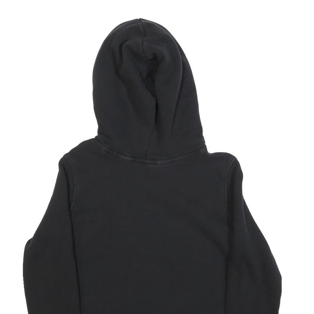 ADIDAS Womens Black Hoodie UK 10 Cotton Blend Large Trefoil Logo Sweatshirt