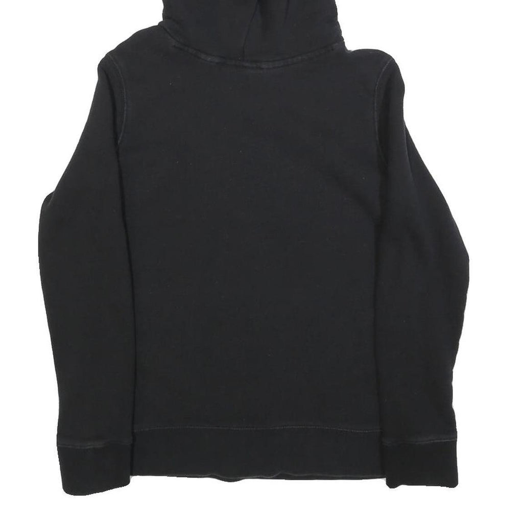 ADIDAS Womens Black Hoodie UK 10 Cotton Blend Large Trefoil Logo Sweatshirt