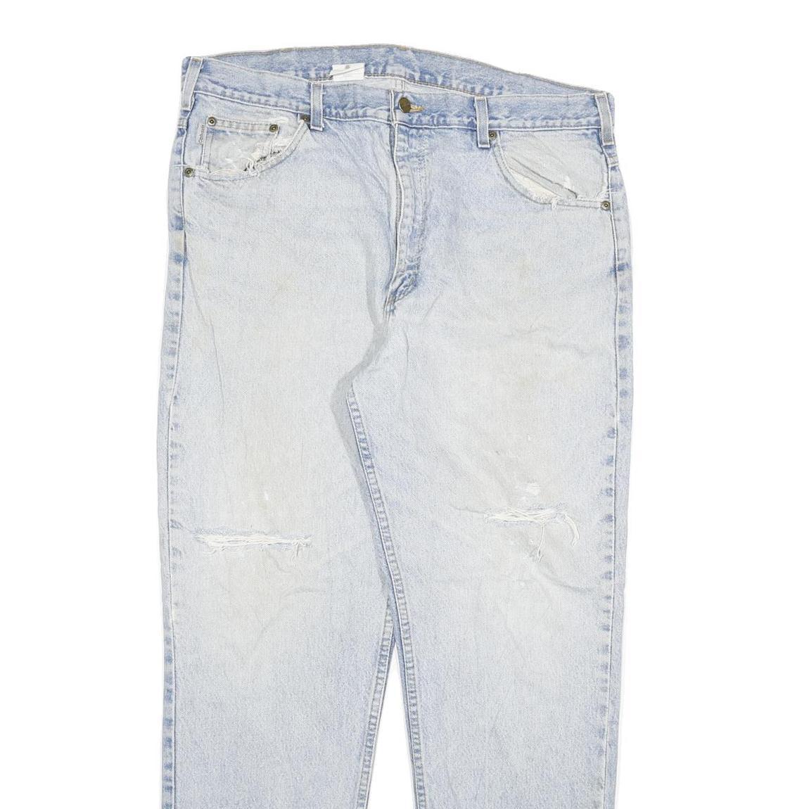 CARHARTT Mens Regular Fit Light Blue Denim Jeans W38 L32 Zip Classic Pockets