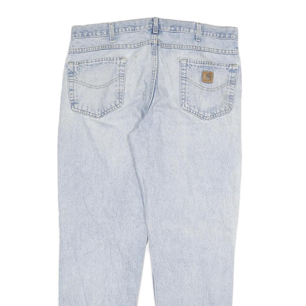 CARHARTT Mens Regular Fit Light Blue Denim Jeans W38 L32 Zip Classic Pockets