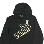 PUMA Mens Black Cotton Hoodie M Pullover Drawstring Casual Sportswear