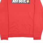 NIKE Mens Red Just Do It Cotton Blend Crew Neck S Sweatshirt Casual Pullover
