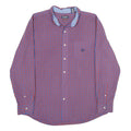 CHAPS Mens Red & Blue Checked Shirt XL Classic Cotton Blend Long Sleeve Button
