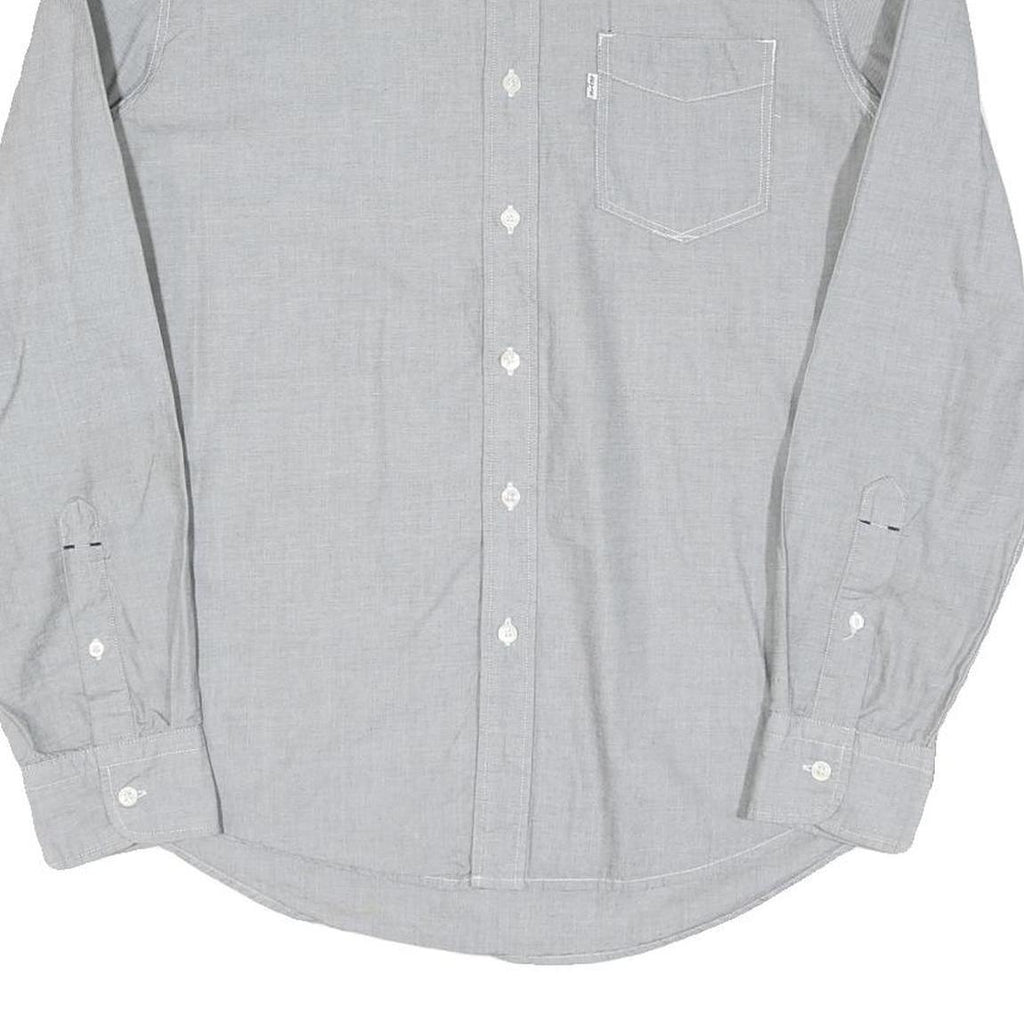 LEVI'S Mens Grey Cotton Blend Button-Down Shirt M Classic Fit Casual