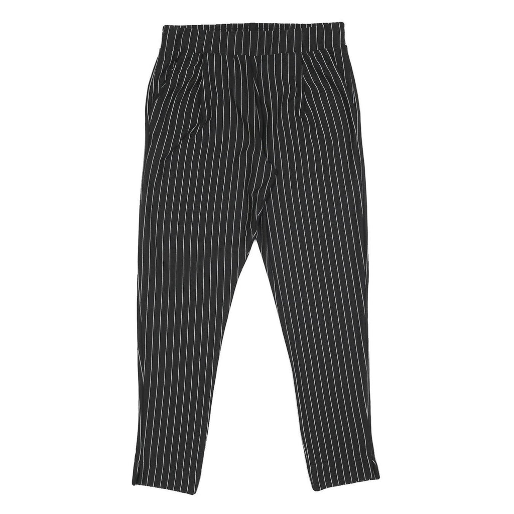 AMISU Womens Synthetic Black Slim Straight Trousers W28 L27 Pinstripe