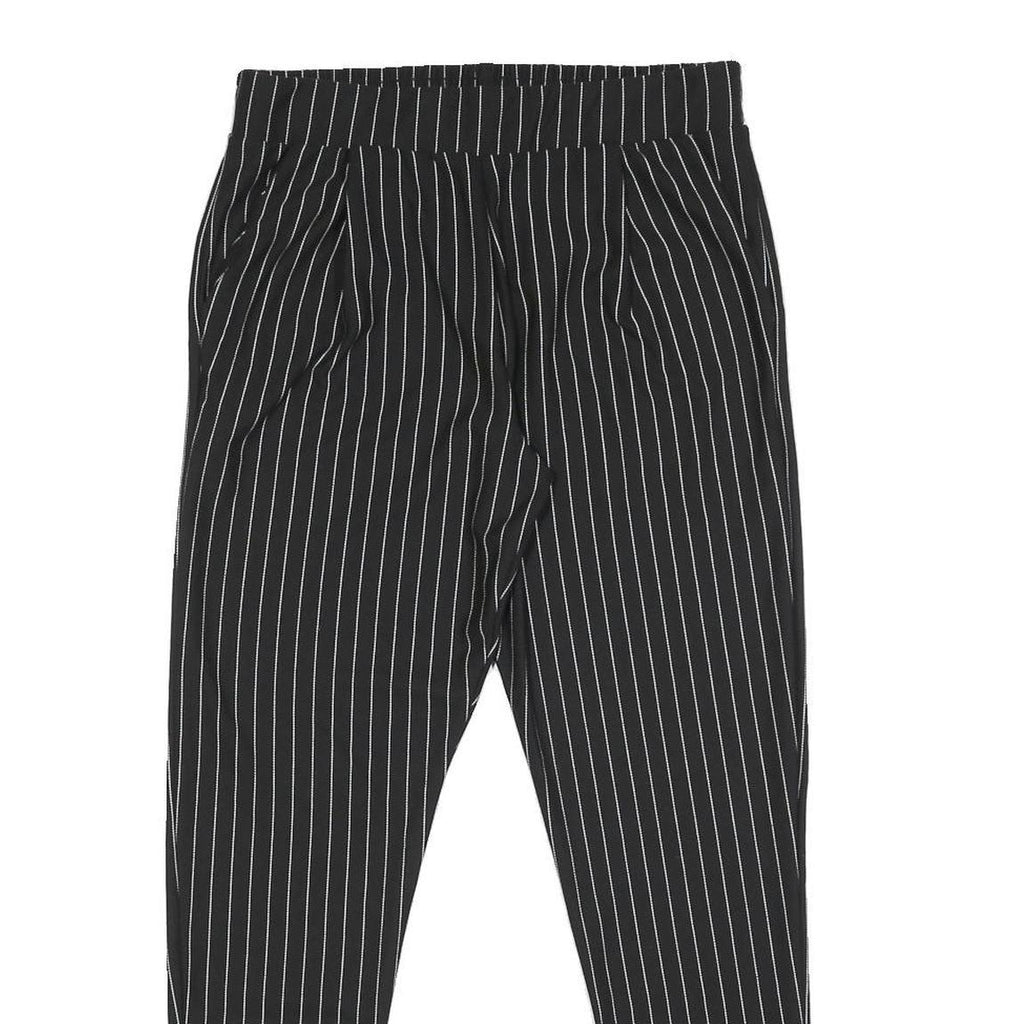 AMISU Womens Synthetic Black Slim Straight Trousers W28 L27 Pinstripe
