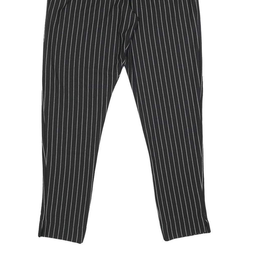 AMISU Womens Synthetic Black Slim Straight Trousers W28 L27 Pinstripe