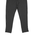 AMISU Womens Synthetic Black Slim Straight Trousers W28 L27 Pinstripe
