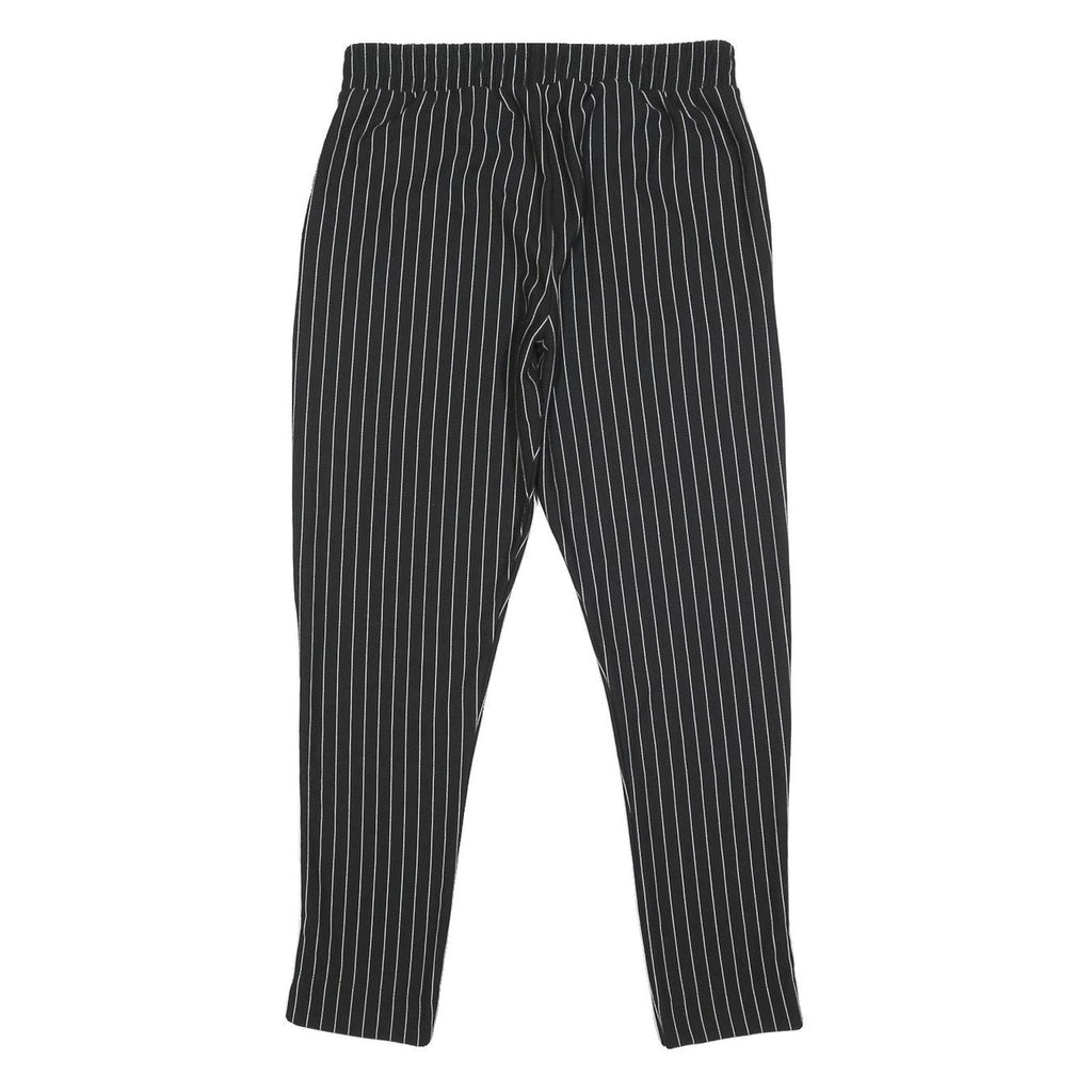 AMISU Womens Synthetic Black Slim Straight Trousers W28 L27 Pinstripe