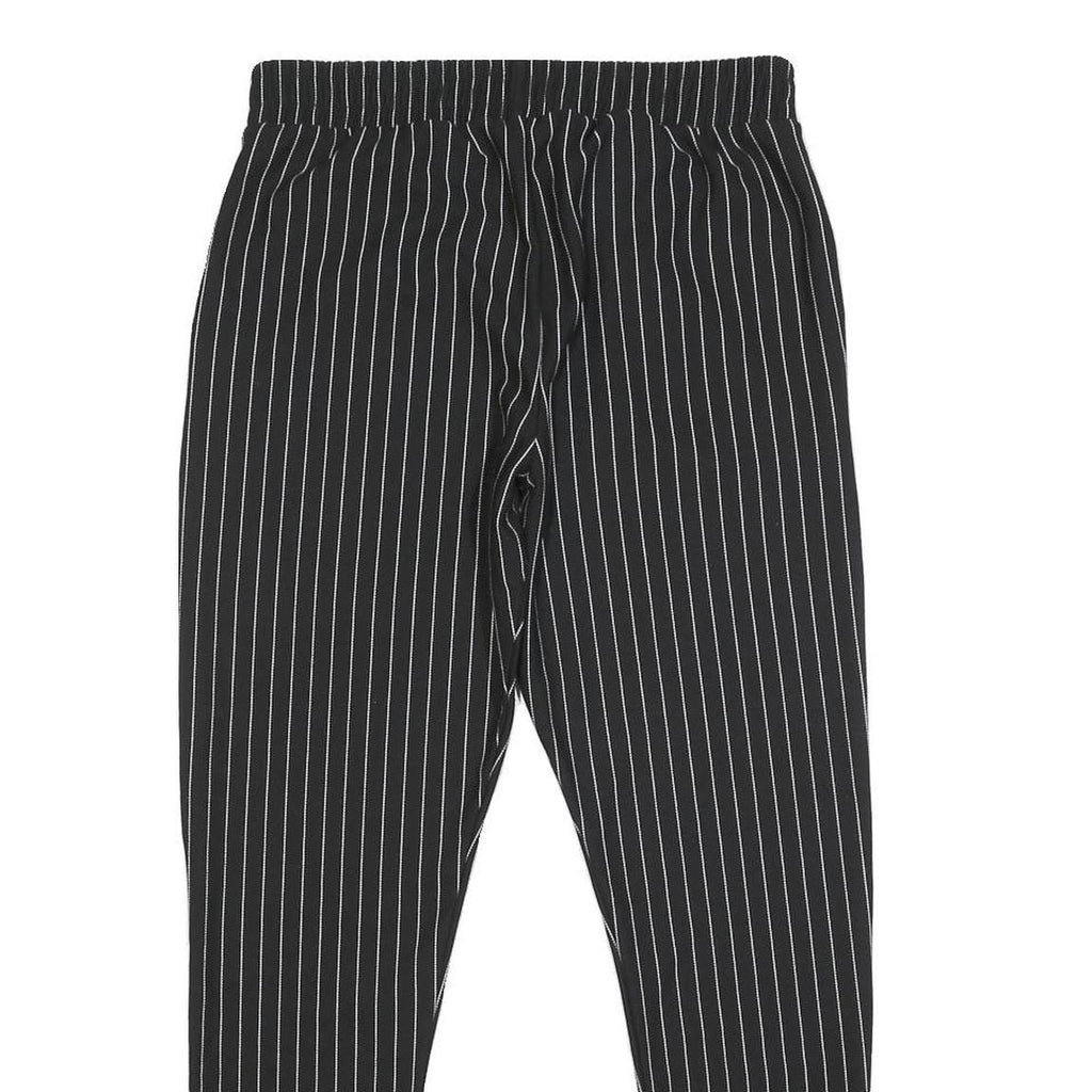 AMISU Womens Synthetic Black Slim Straight Trousers W28 L27 Pinstripe