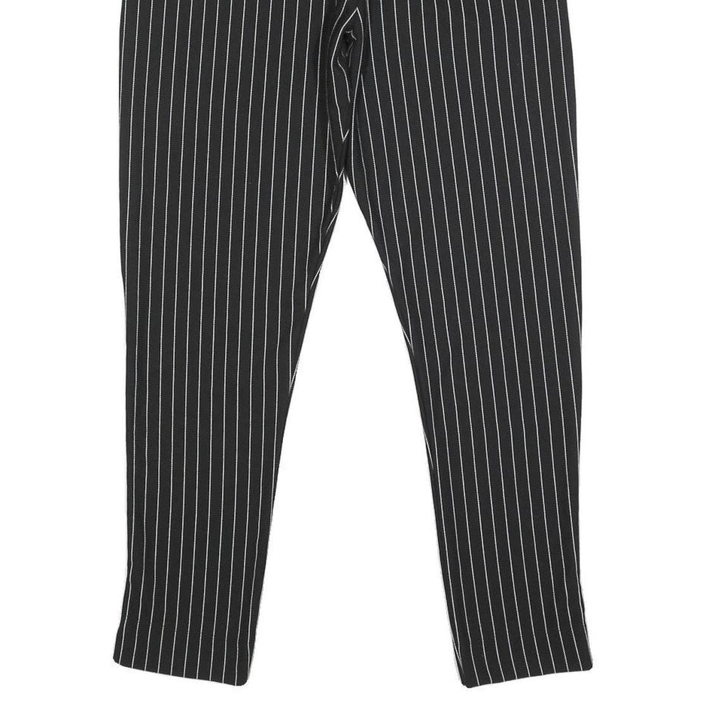 AMISU Womens Synthetic Black Slim Straight Trousers W28 L27 Pinstripe