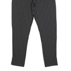 AMISU Womens Synthetic Black Slim Straight Trousers W28 L27 Pinstripe