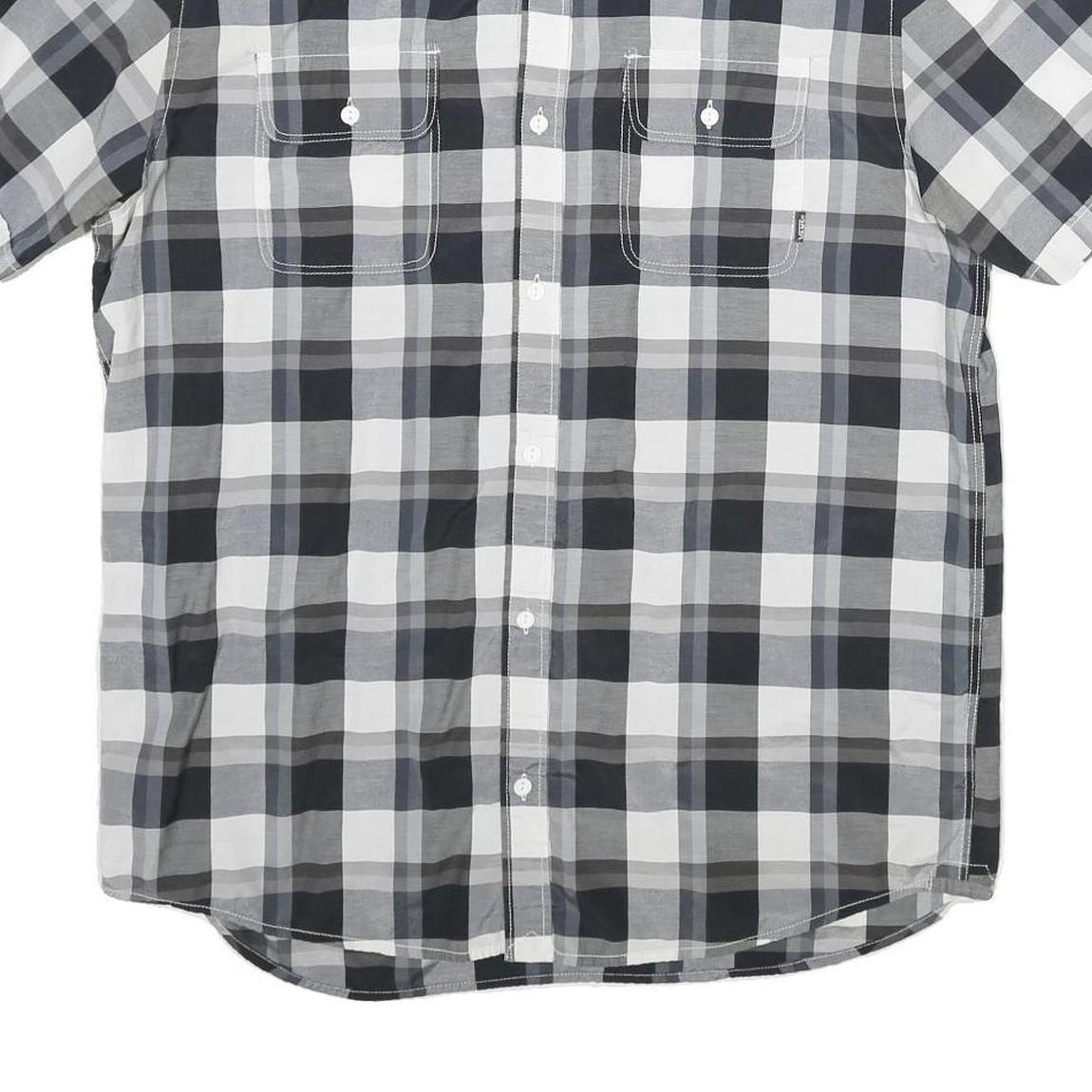 VANS Mens Black & White Check Shirt XL Short Sleeve Button Pocket Casual Cotton