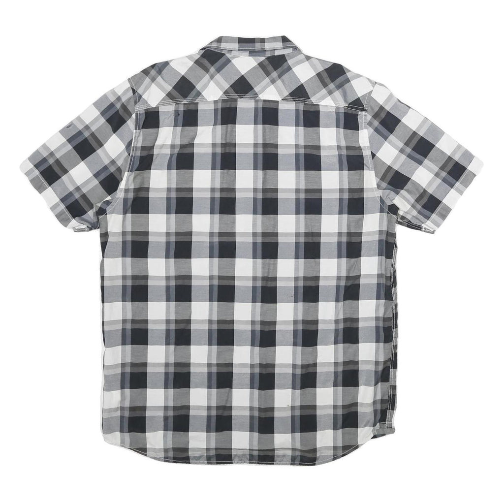 VANS Mens Black & White Check Shirt XL Short Sleeve Button Pocket Casual Cotton