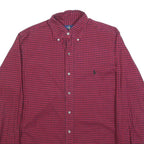 RALPH LAUREN Mens Red & Black Check Shirt XS Button-Down Cotton Long Sleeve