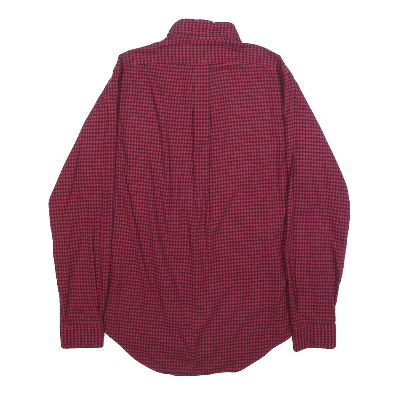 RALPH LAUREN Mens Red & Black Check Shirt XS Button-Down Cotton Long Sleeve