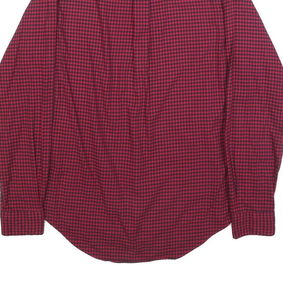 RALPH LAUREN Mens Red & Black Check Shirt XS Button-Down Cotton Long Sleeve