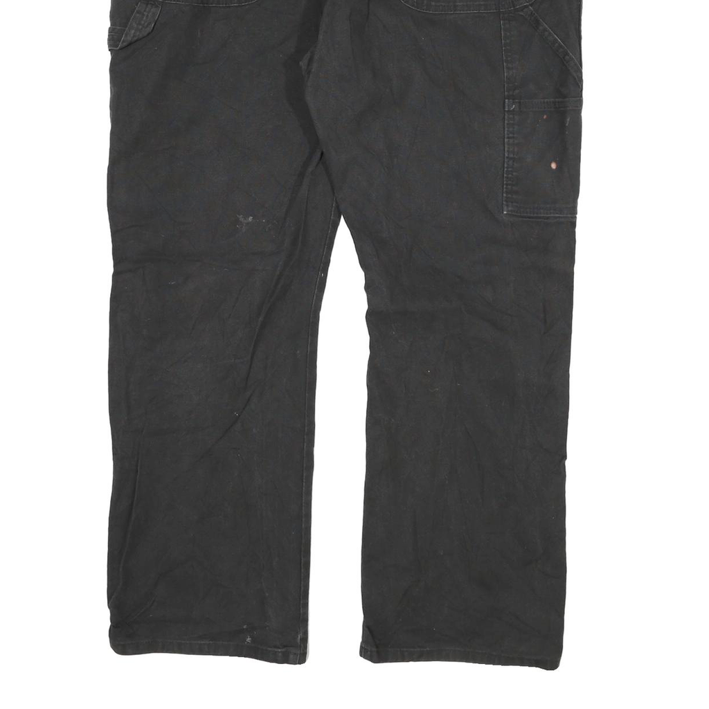 DICKIES Mens Black Regular Straight Denim Jeans W40 L29 Workwear Utility