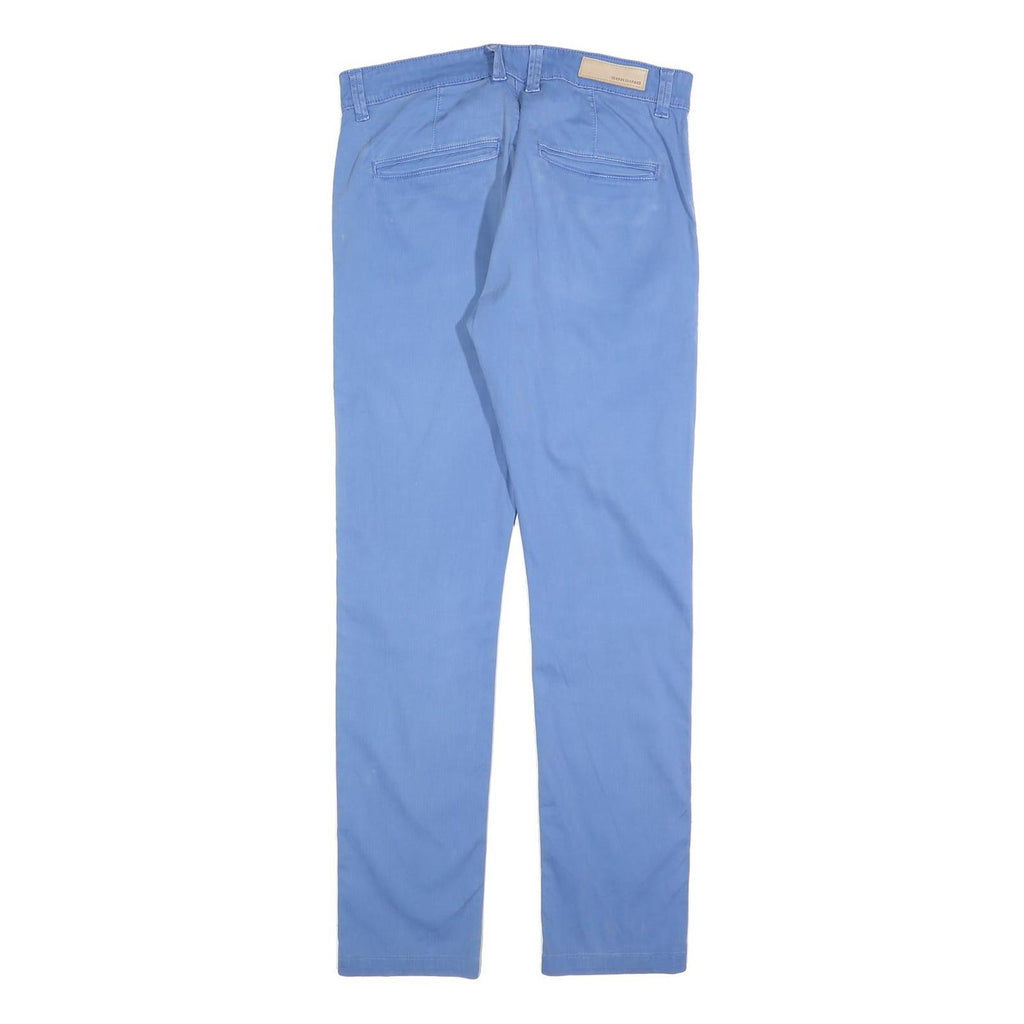 SORBINO Womens Cotton Blend Blue Slim Straight Trousers W32 L30 Stylish Zip