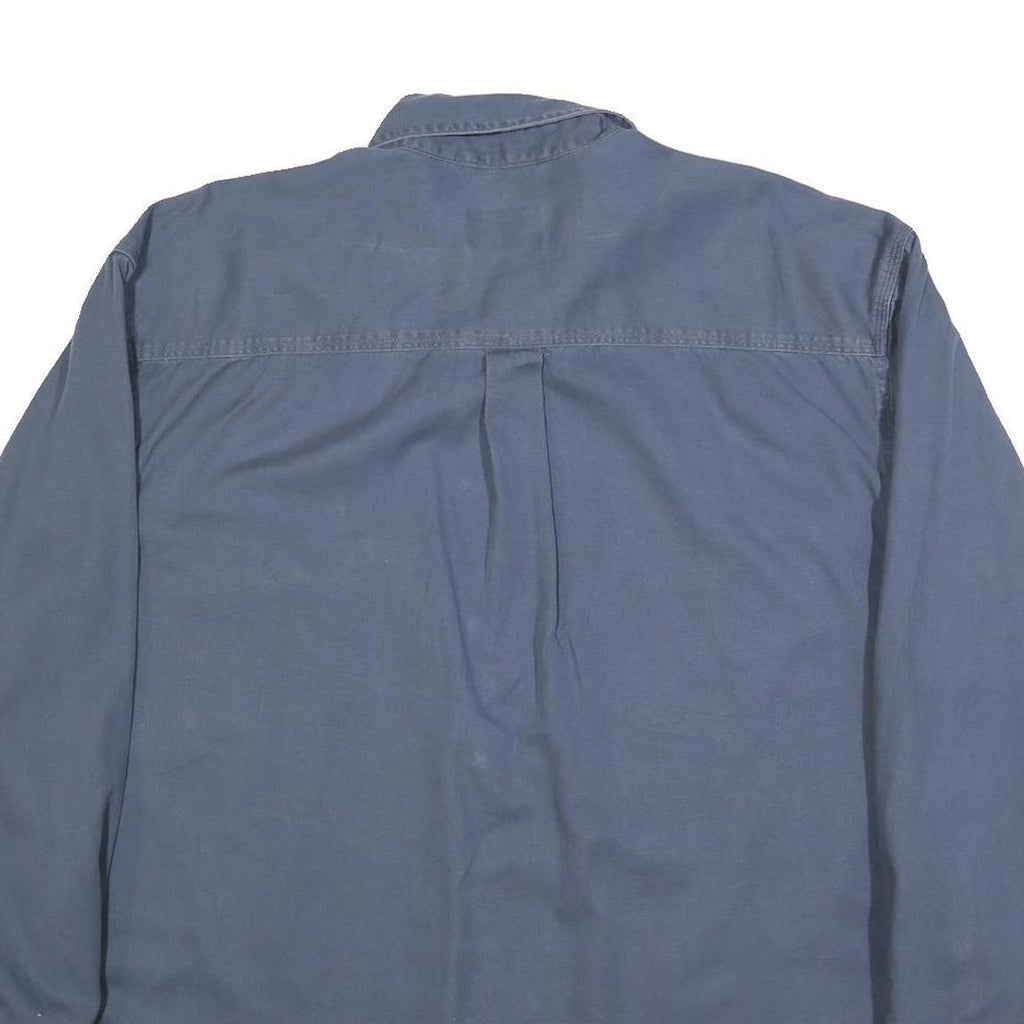 SCHMIDT Mens Blue Shirt XL Cotton Blend Button-Down Collar Long Sleeve Casual
