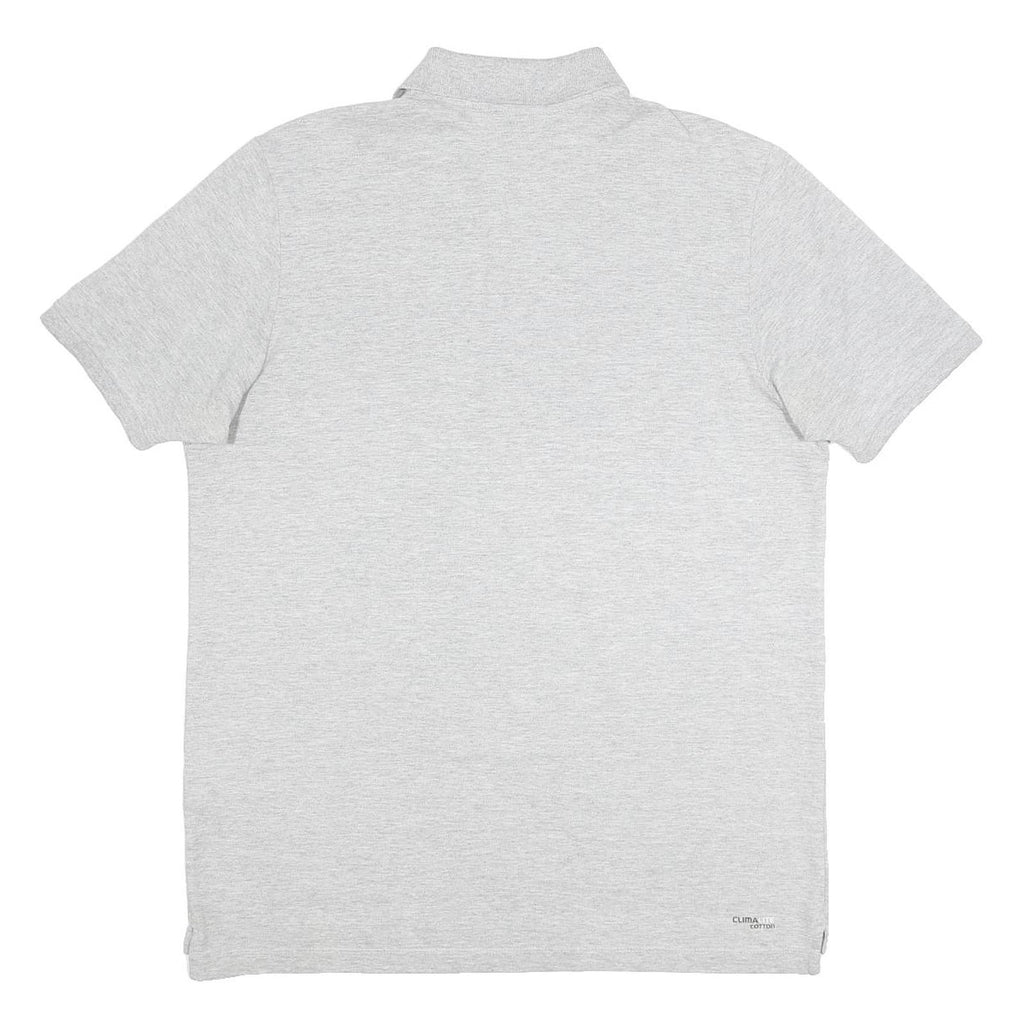 ADIDAS Mens Grey Short Sleeve Plain Polo Shirt L Cotton Blend Casual Comfort