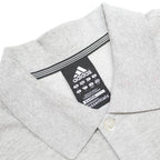 ADIDAS Mens Grey Short Sleeve Plain Polo Shirt L Cotton Blend Casual Comfort