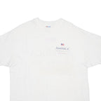 HANES Womens White America3 Graphic T-Shirt XL Short Sleeve Crew Neck Vintage
