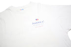 HANES Womens White America3 Graphic T-Shirt XL Short Sleeve Crew Neck Vintage