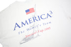 HANES Womens White America3 Graphic T-Shirt XL Short Sleeve Crew Neck Vintage